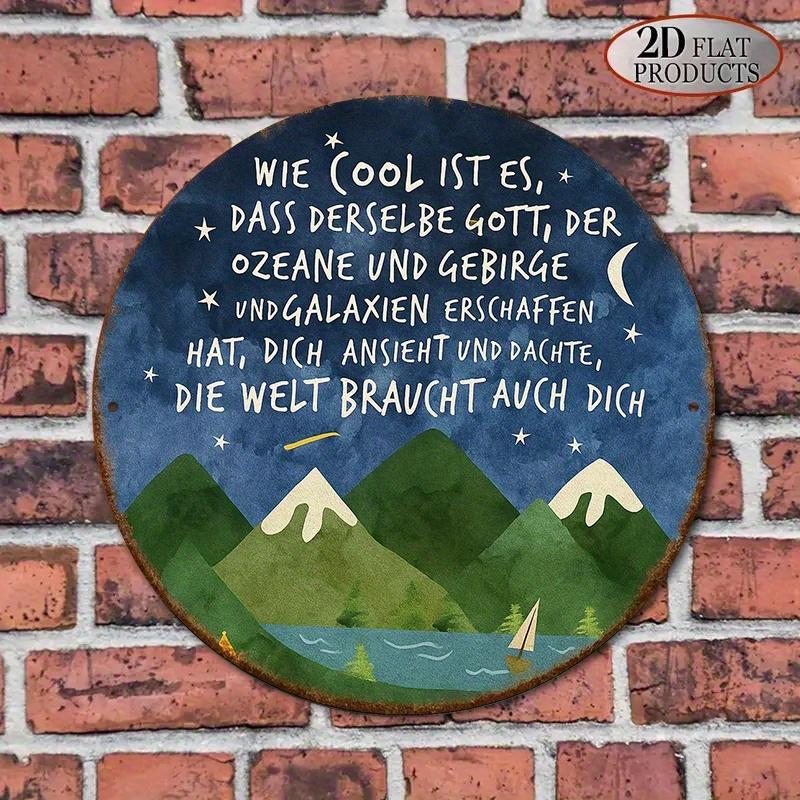 pc D Flat Round French Aluminum Sign God Created Everything Vintage Decorative Plaque The World Needs You Themed 20x20cm(8x8inch)
