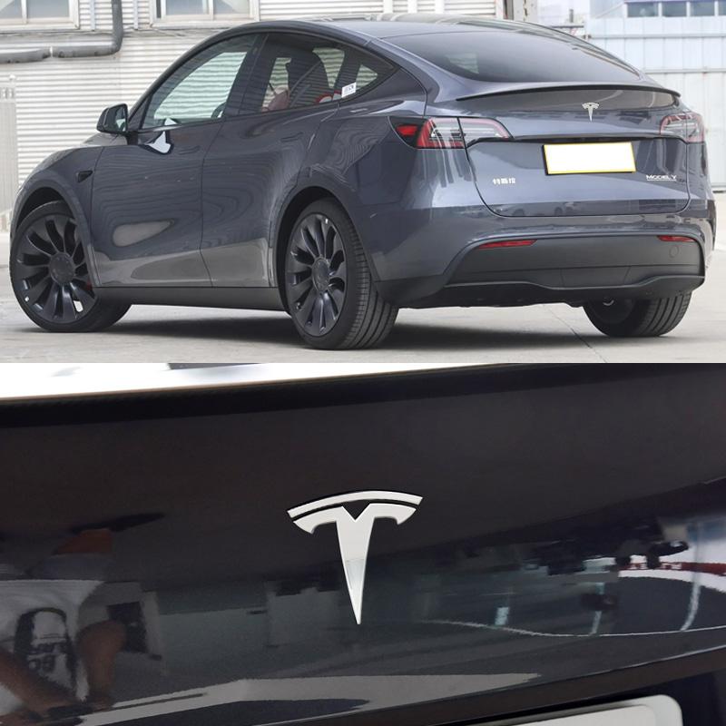 For Tesla Model 3 Model Y Car Logo Badge Car Front Grille Rear Trunk Emblem Head Front Rear Boot Tailgate Sticker Auto Accessory