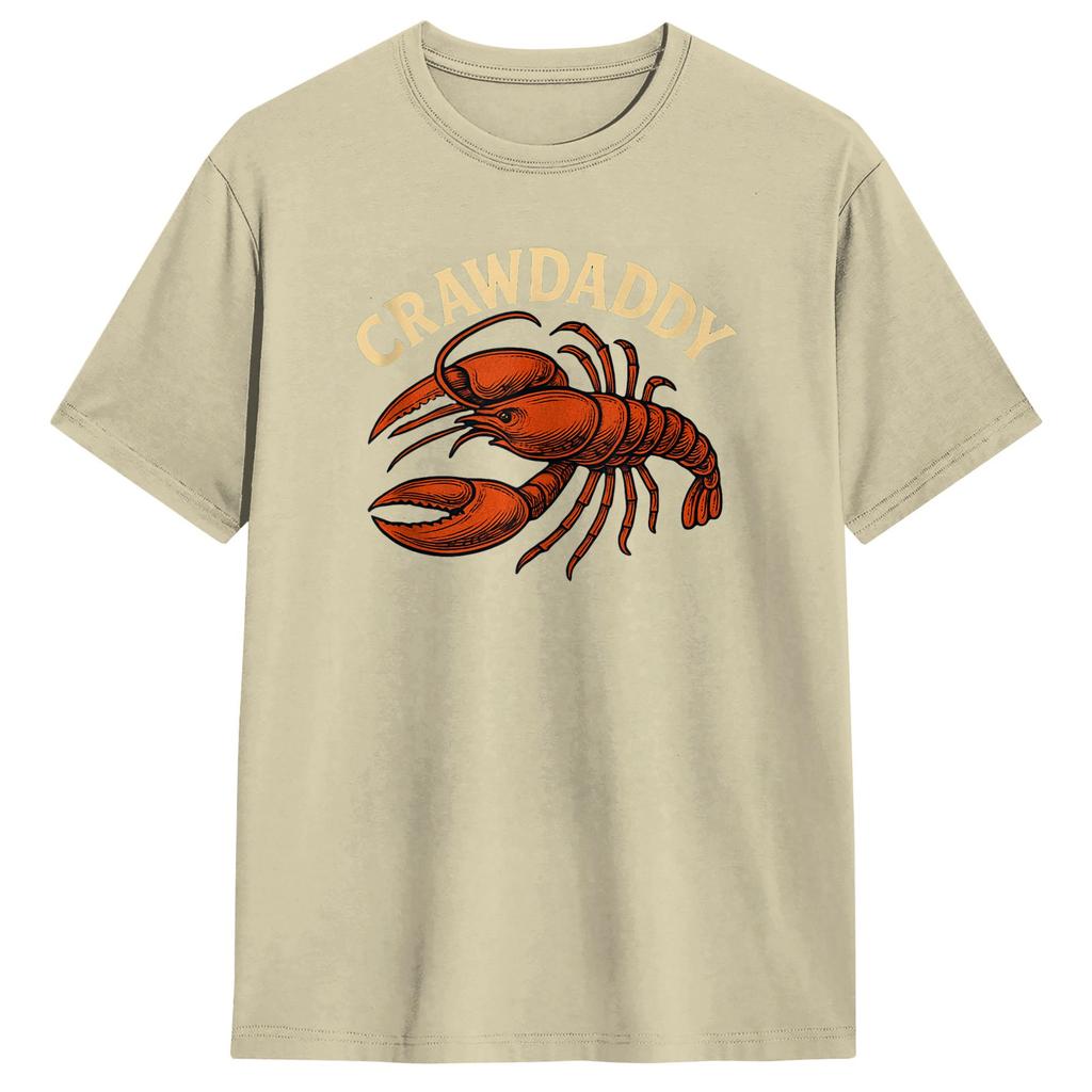 Funny Craw Daddy Crawfish Boil Dad Crawdad Mens T Shirts Novelty Tees Short Sleeve O Neck TShirt Cotton Birthday Gift Clothes