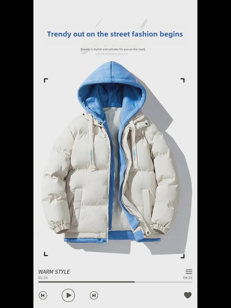 Men's Trendy Oversized Hooded Cotton Jacket - Winter 2-in-1 Style