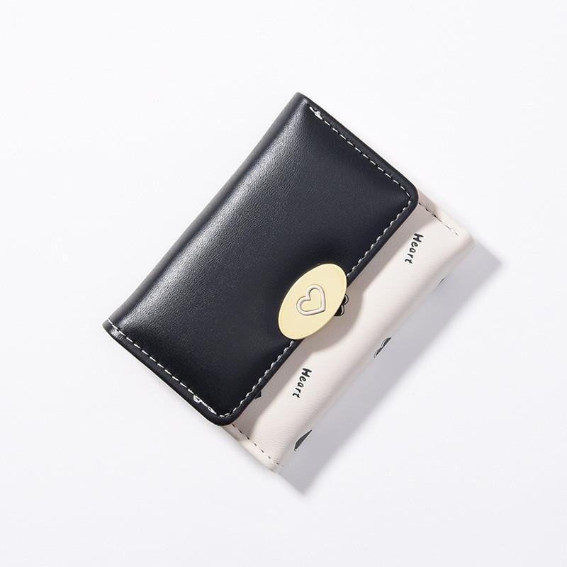 

New Korean Style Women s Wallet Short Simple Student Multicard Large Capacity Clutch Coin Purse Wallet чорний