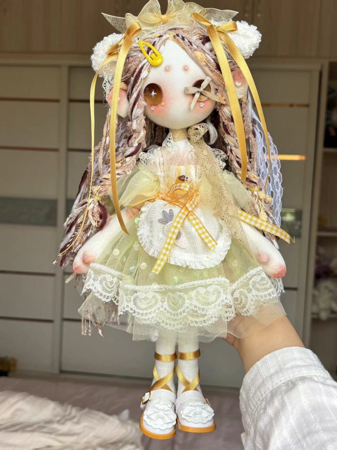 

Purin As Ghost Mom Button Doll - Gentle Wind Series A Cute Handmade Doll With Dress And Headdress