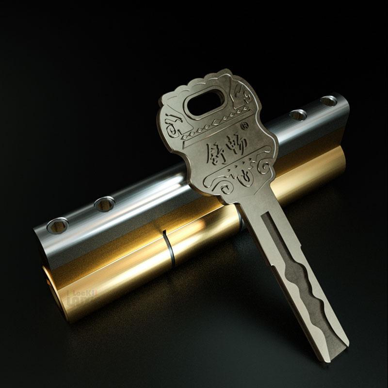 Common Security Door Lock Brass Cylinder  Anti Pry Stainless Steel Anti-collision Beam Class C Cylinder 10 Alloy Keys Key Lock