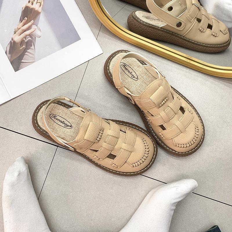 

Baotou sandals women s new two-wear platform sandals in summer 2025, flat-soled soft-soled versatile casual and comfortable sandals 35