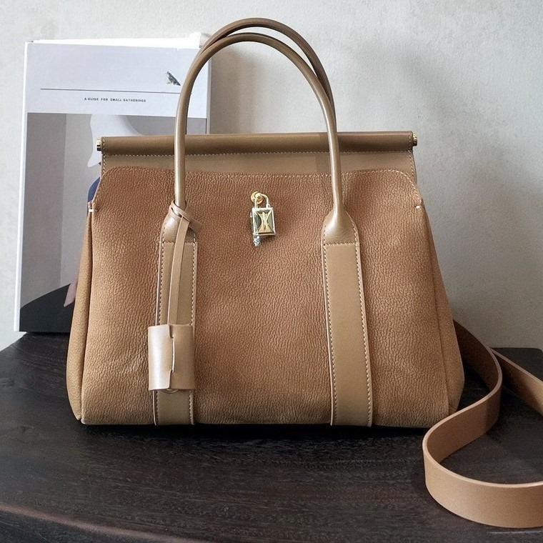 Большая сумка-тоут, женская сумка из замши, ручная сумка, женская сумка из натуральной кожи, классическая полированная ретро-сумка-портфель с зернистой текстурой 27cm*21cm*17cm