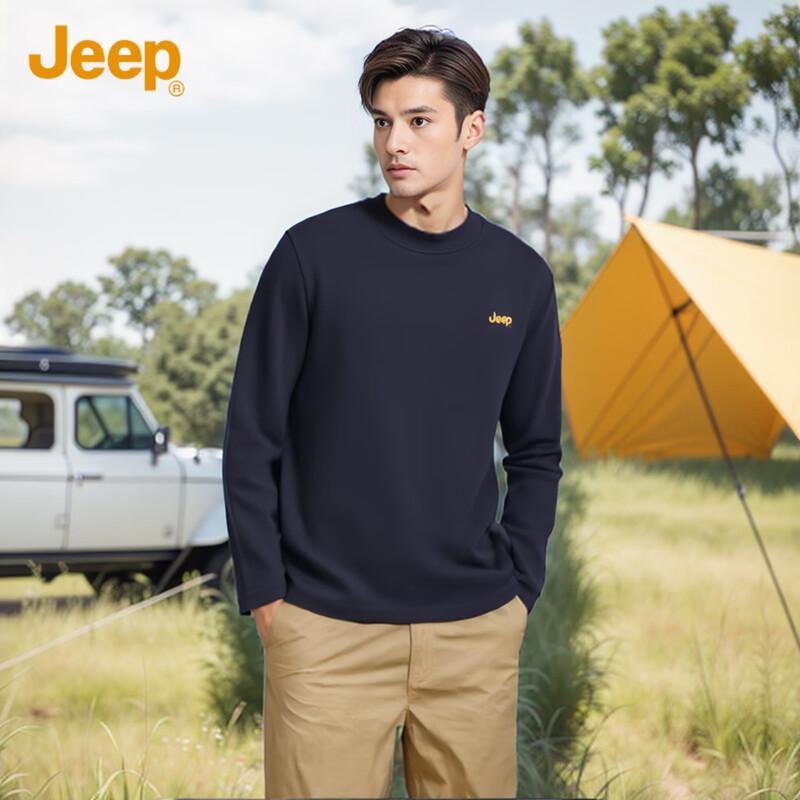 JEEP Men s Round Neck Thermal Fleece Base Layer T-Shirt L