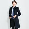 Trolman Professional Mid-length Navy Wool Blend Coat