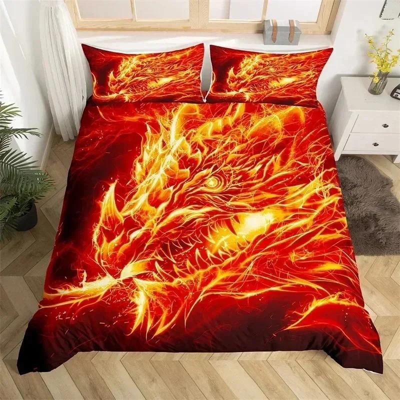 Wissenschaftlich-fantastisches Drachen-Bettwäsche-Set Bettbezug Laken Bedrucktes Bettwäsche-Set Kissenbezug Bett Einzelbett Doppelbett Queen King Size Bettdecke Schlafzimmer