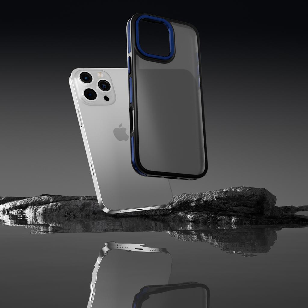 C1 Series For iPhone 15 Pro Max Case Skin-Touch Matte TPU+PC Anti-Fingerprint Phone Cover