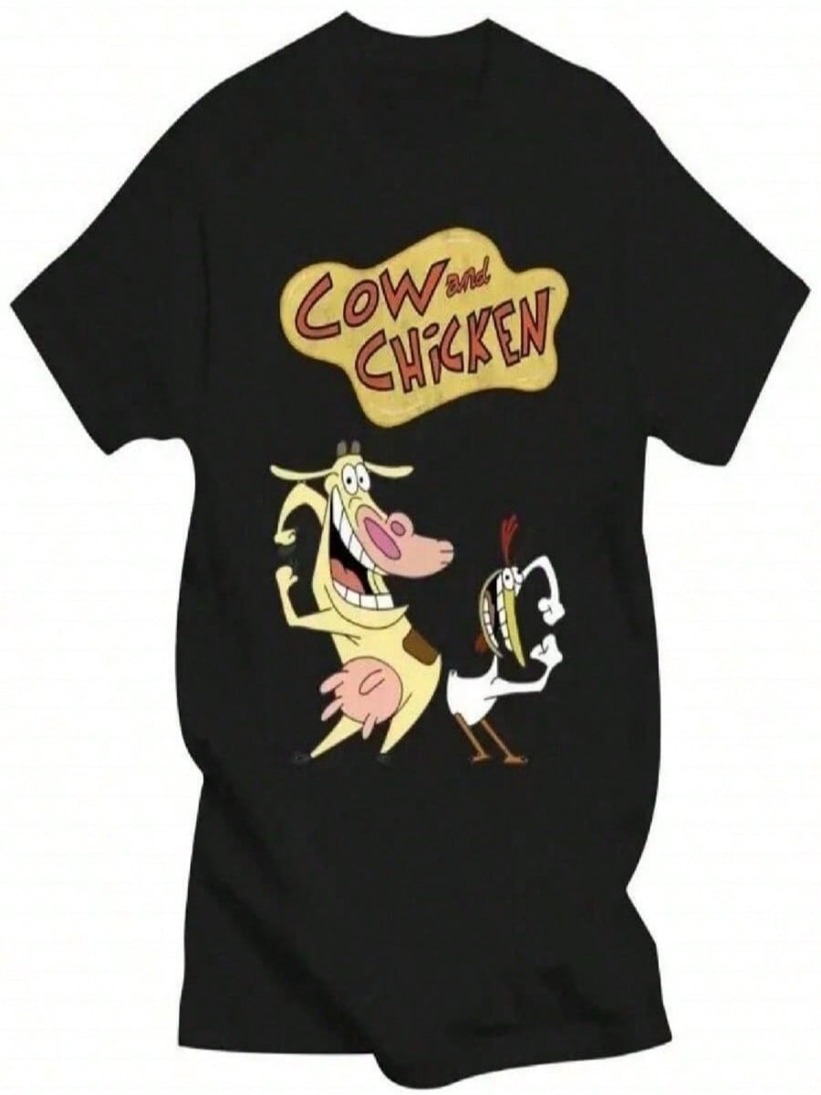 Nueva camiseta animada con dise?o de vaca y pollos V1 de la serie animada de David Feiss, tallas S-4XL, regalo divertido S
