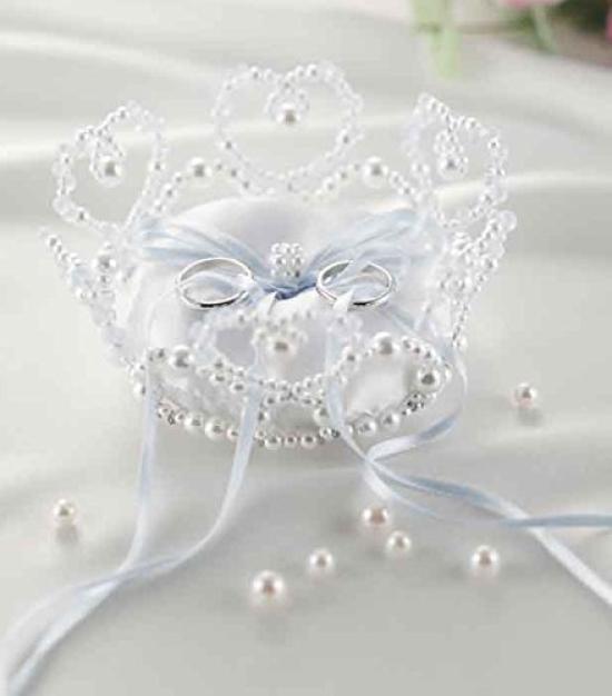 Panami Handmade Wedding Grace Flower Ring Kit Pillow, Blue, WW-117