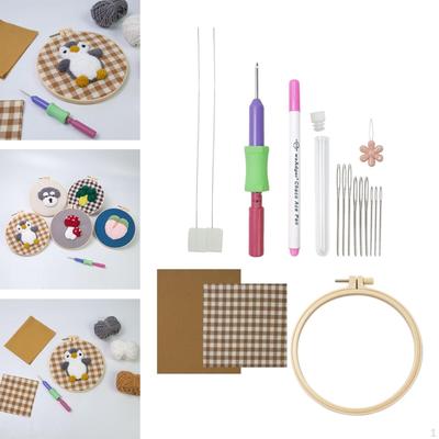 Zestaw igieł do haftu punch needle Solidny tkany ręcznie dla początkujących Dzieci Robótki dziewiarskie