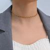 Vnox High Quality Stainless Steel Chic Chain Necklace For Women Trendy Gold Plated Wave Choker Collar Jewelry Gift To Girls