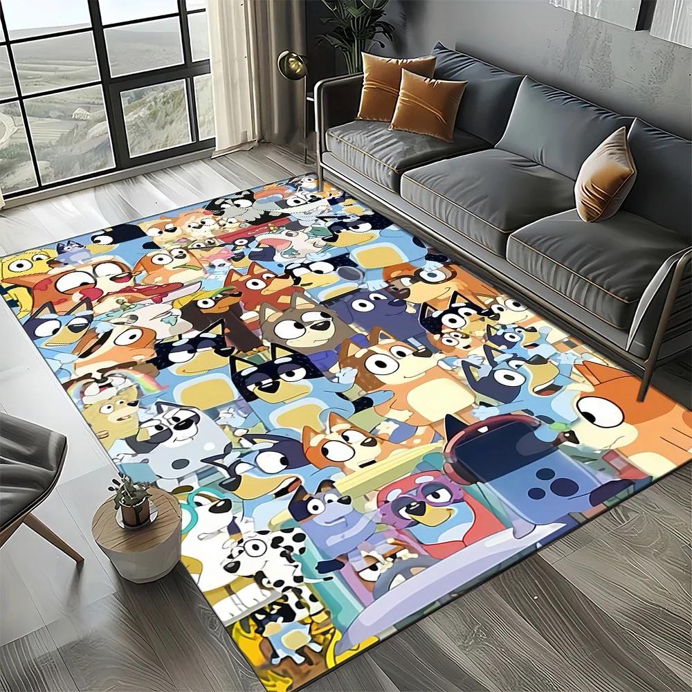 2025 New Style Bluey Family Cartoon Dog Carpet Rug for Living Room Bedroom Home Sofa Decoration,Kids Play Non-slip Floor Mat