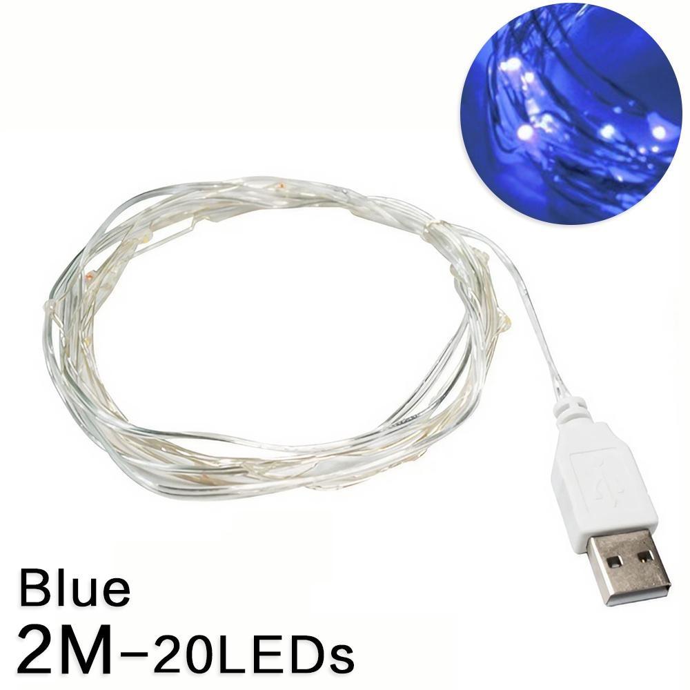 2/5/10/20M USB LED String Lights for Xmas Garland Party Wedding Home House Decoration Christmas Tree Flasher Fairy Lights