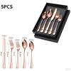 5Pcs Portable Stainless Steel Flatware Reusable Tableware Lightweight Backpacking Cutlery Dinnerware
