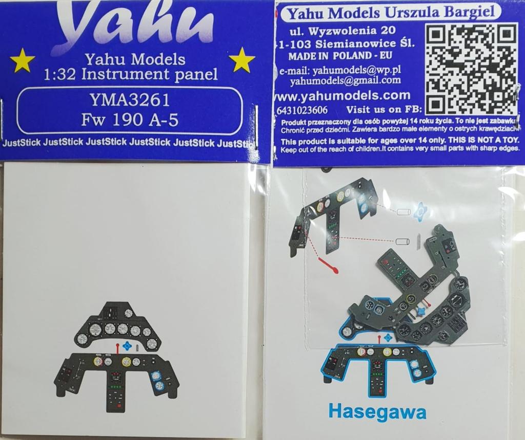 Yahu Model Colored Instrument Panel Plastic Model Parts YMA3261 1/32 Focke-Wulf Fw190A-5 (For Hasegawa)