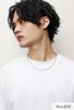 Phiten KJ Limited Edition Titanium Necklace, Azuki Pattern, 3.0mm Wide, 40-60cm (50cm), Made in Japan, Hypoallergenic