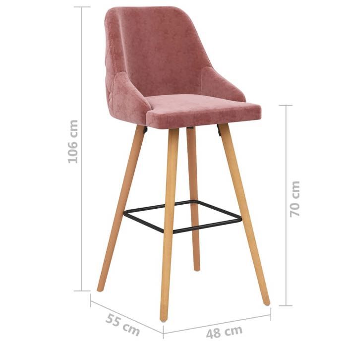 VidaXL Lot de 2 Tabourets de Bar, Chaise de Pub, Siège de Bistrot, Meuble de Salle à Manger Cuisine Salon Maison Intérieur, 289467