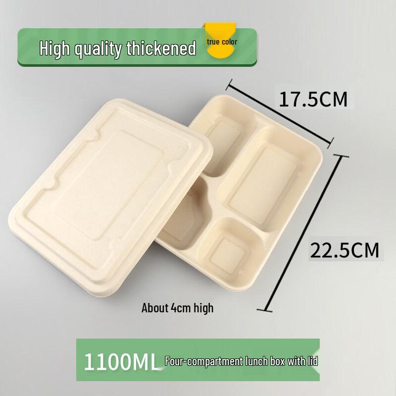 ZISIZ Disposable Multi-Compartment Paper Meal Box