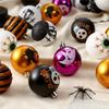 Halloween Decorations, 16 Pieces/set, Painted Ghosts, Skeletons, Plastic Balls, Holiday Ornaments, Ghost Party Pendants