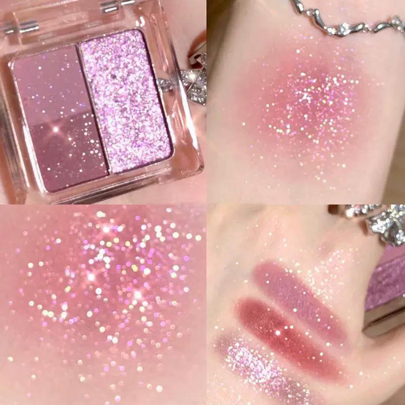Purple Series Eyeshadow Palette 2025 New Model Smoky Glitter Shimmer Pearlescent Matte Fine Shimmer Single Color Clear Cool Highlighter