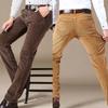 Pantaloni casual in velluto a coste da uomo autunno inverno nuovi, moda business, colore solido, elastici, vestibilità regolare, pantaloni dritti da uomo di grandi dimensioni