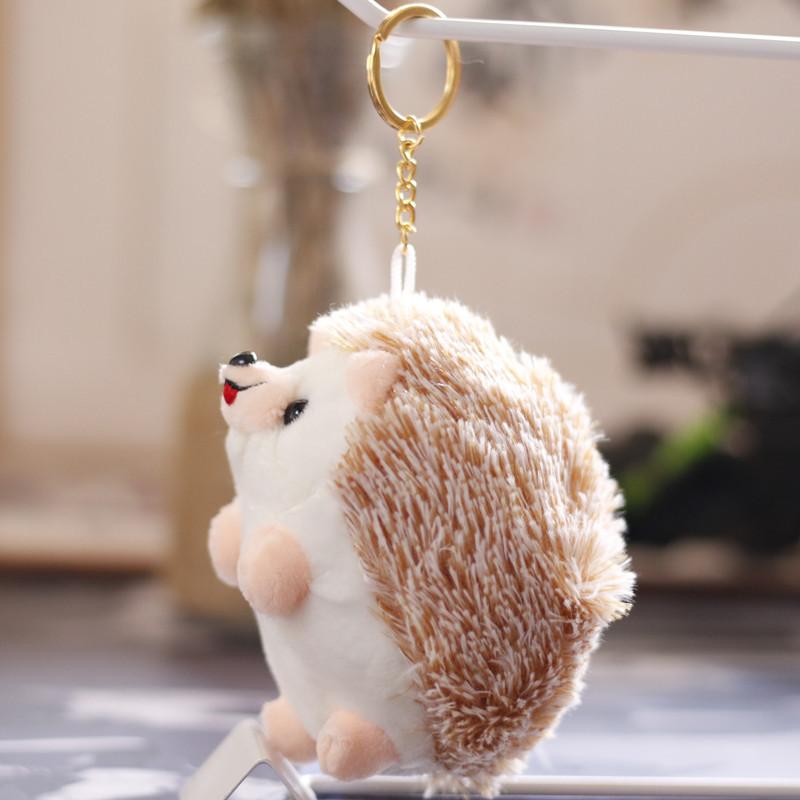 Adorable Hedgehog Plush Toy Soft Stuffed Keychain Doll Cute Small Animal Gift