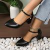 Spring Summer Fairy Style Thin-Strap High Heels Bowknot with Golden Buckle Comfortable Versatile