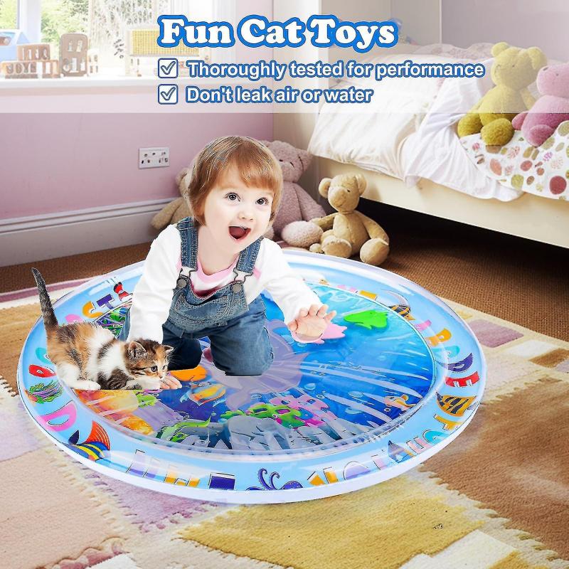 Water Sensory Playmat for Cats,Cat Toys for Bored Indoor Cats, Cat Kicker Toys Self Play Mat,Interactive Toys for Cats