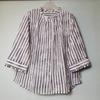 Leftover Stock Pure Cotton Stand Collar Open Shirt Women's Three-Quarter Sleeve Casual Easiest for Match Stringy Selvedge Shirt Sun Protection Summer