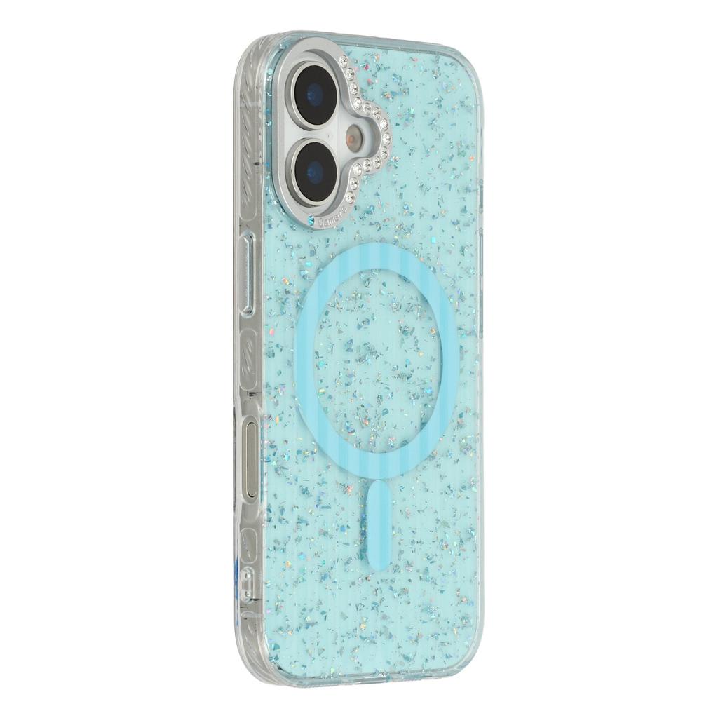 For iPhone 17 Case Compatible with MagSafe IMD Glitter Glacier Texture TPU PC Phone Back Cover