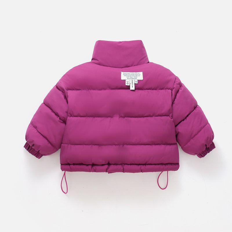 

Дитяче зимове пухове пальто в корейському стилі - Модне однотонне нашивне, вільного крою для хлопчиків та дівчаток 110 рожевий червоний колір