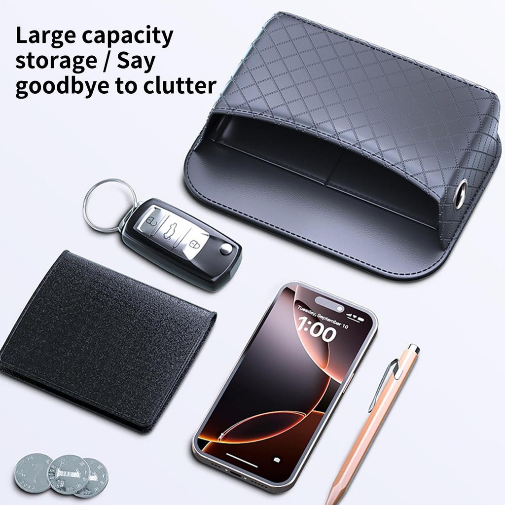 Car Door Organizer Adhesive Storage Holder PU Leather Between Seat Car Organizer For Automotive Vehicle Interior Door Console