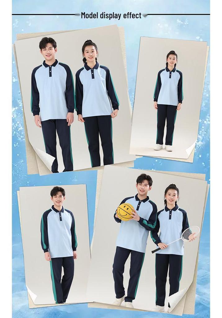 Qingyuan Schuluniformen - Cooles Sorona-Gewebe, Antibakteriell & Feuchtigkeitsableitend, Kurzarm & Shorts für Jungen & Mädchen.