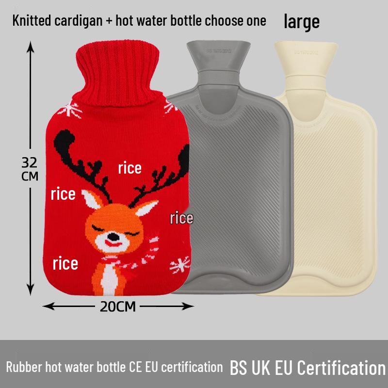 Old-Fashioned Rubber Hot Water Bottle for Stomach Warming