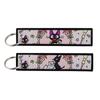Anime Movie Embroidery Key Fobs White Dragon Key Tags Keychains for Motorcycles Cars Keyring Cosplay Accessories Fans Gifts