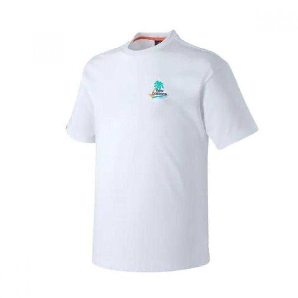 

New Balance Unisex Tropical Pack ShorT Sleeve T shirT whiTe Nbnecb8063 10 100(L)
