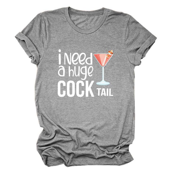 I Need a Huge Trendy Plus Size Women's Crew Neck Short Sleeve T-shirt