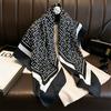 1 pcs 90cm twill scarf solid color lettered printed silk scarf simple large square sunblock shawl Russian headscarf