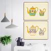Vintage Teetassen Teekannen Teesets Feines Porzellan Kunstwerke Poster Drucke Leinwandgemälde Wandkunst Bild Wohnzimmer Heimdekor