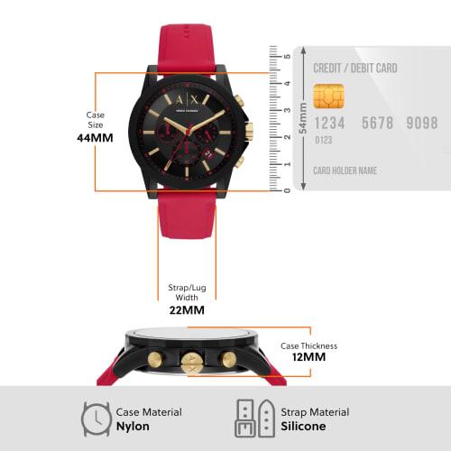 A|X Armani Exchange Outerbanks AX7152SET Men's Watch, Red