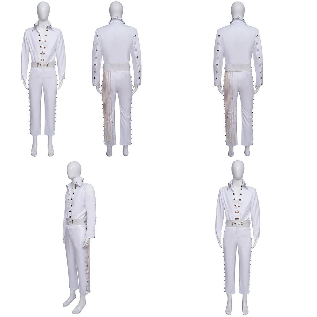 High-quality Polyester Fiber Cosplay Set Of White Cat King Elvis Presley