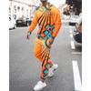 New Men's Long Sleeve T-Shirts Sets Abstract Pattern 3D Print Sports T-Shirt Pants Suit Fashion Tracksuit 2-Piece Jogger Outfits