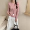 Crew neck back bow design sense knitted bottoming shirt autumn and winter new slim and thin sweater inner women