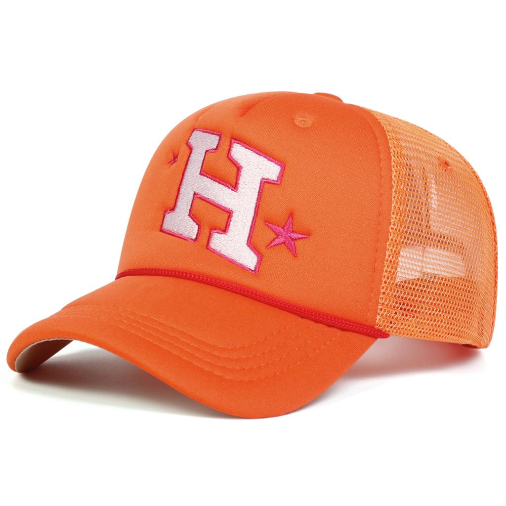 Unisex H Letter Embroidery Baseball Net Caps Spring And Summer Outdoor Adjustable Casual Hats Sunscreen Hat