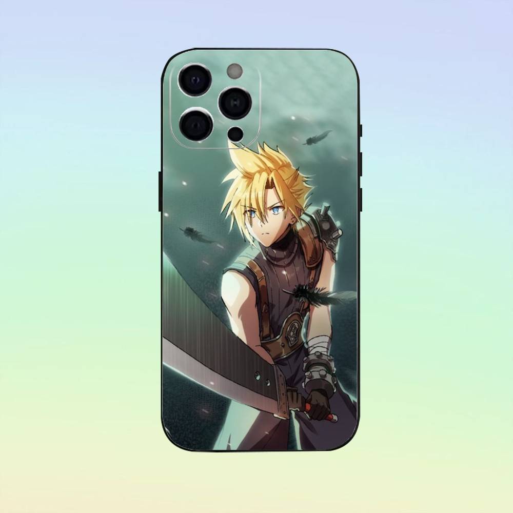 F-Final F-Fantasy V-VII Cloud Phone Case For iPhone 17, 16,15,14,13,12,11, Others Soft Silicone Black Cover