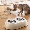 Non-Skid Base Pet Double Bowls Plastic Pet Water Feeder Cat Food Water Bowls  For Cats Dogs