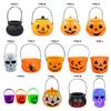 Festive Triangle Eye Halloween Pumpkin Jar Portable Holiday Toy Jack-O-Lantern Pumpkin Bucket Home Decor