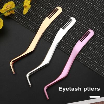 Stainless Steel Eyelash Applicator Tool Precise Control Anti-rust Easy To Clean Multifunctional False Eyelash Clip